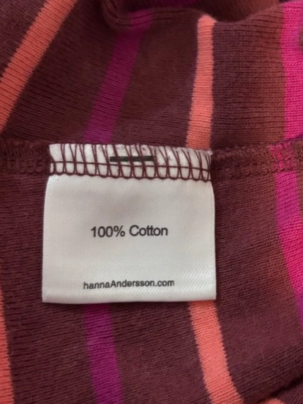 Hanna Andersson Girls Brown Pink Striped Long Sleeve Twirl Dress Size 5 (110 cm)